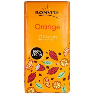 Vegansk premium mørk chokolade med orange. Økologisk - OBS bedst før 18.02.25