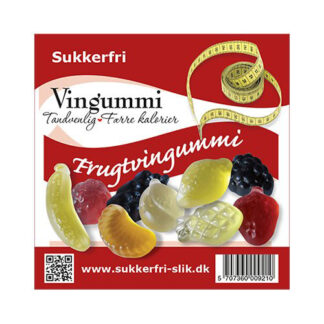 Sukkerfri frugtvingummi - glutenfri - OBS bedst før 19.03.24