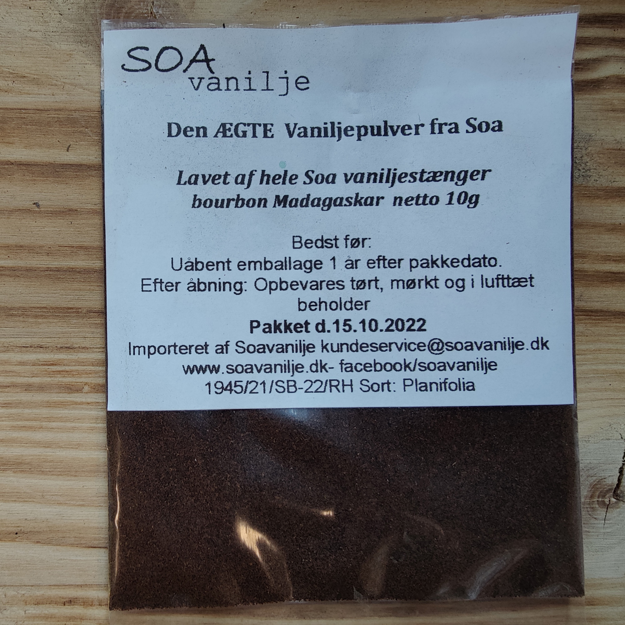 Bourbon Vaniljepulver fra SOA Vanilje hos Løvegården