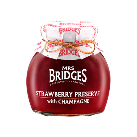 Se Mrs. Bridges Jordbærsyltetøj med champagne hos Løvegården