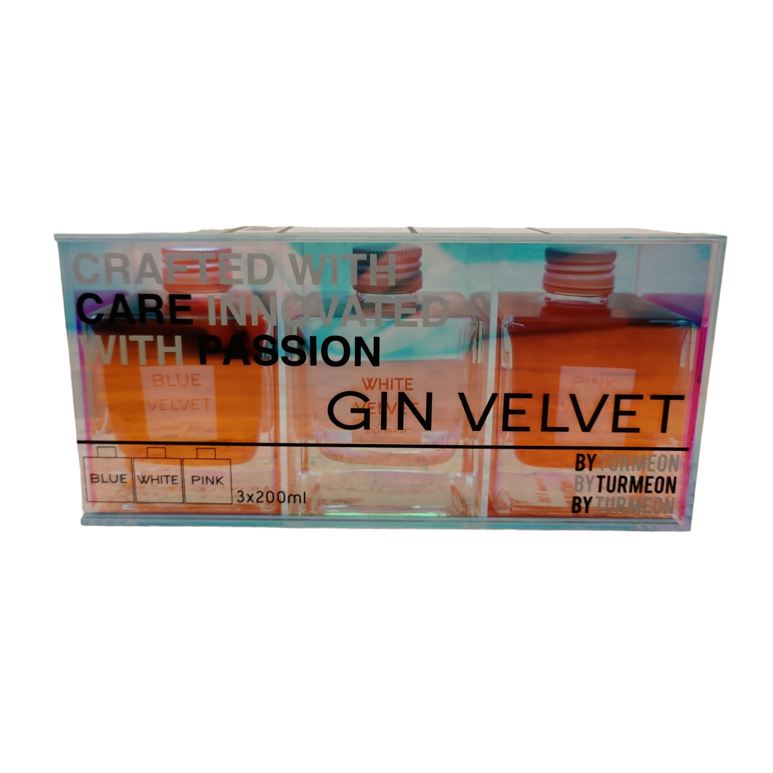 Billede af Gin blue, white & pink velvet gaveæske