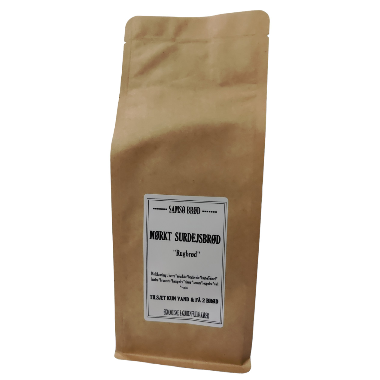 Glutenfri “rugbrød”/mørkt surdejsbrød melblanding – Samsø brød