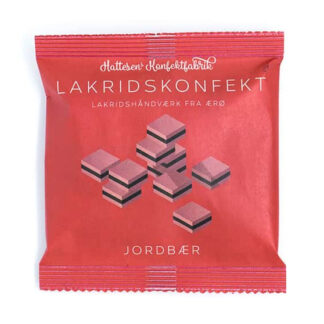 Lakridskonfekt med jordbær fra Hattesens Konfektfabrik - OBS bedst før 010525