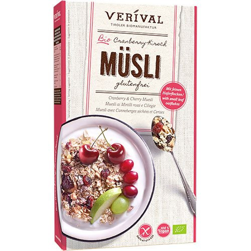 Müsli med tranebær og kirsebær, øko – OBS bedst før 070225
