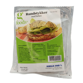 Glutenfri og laktosefri rundstykker med birkes - OBS bedst før 24.02.25