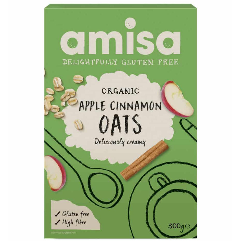 Glutenfri Havreflager med æble og kanel, øko – OBS bedst før 01.04.25