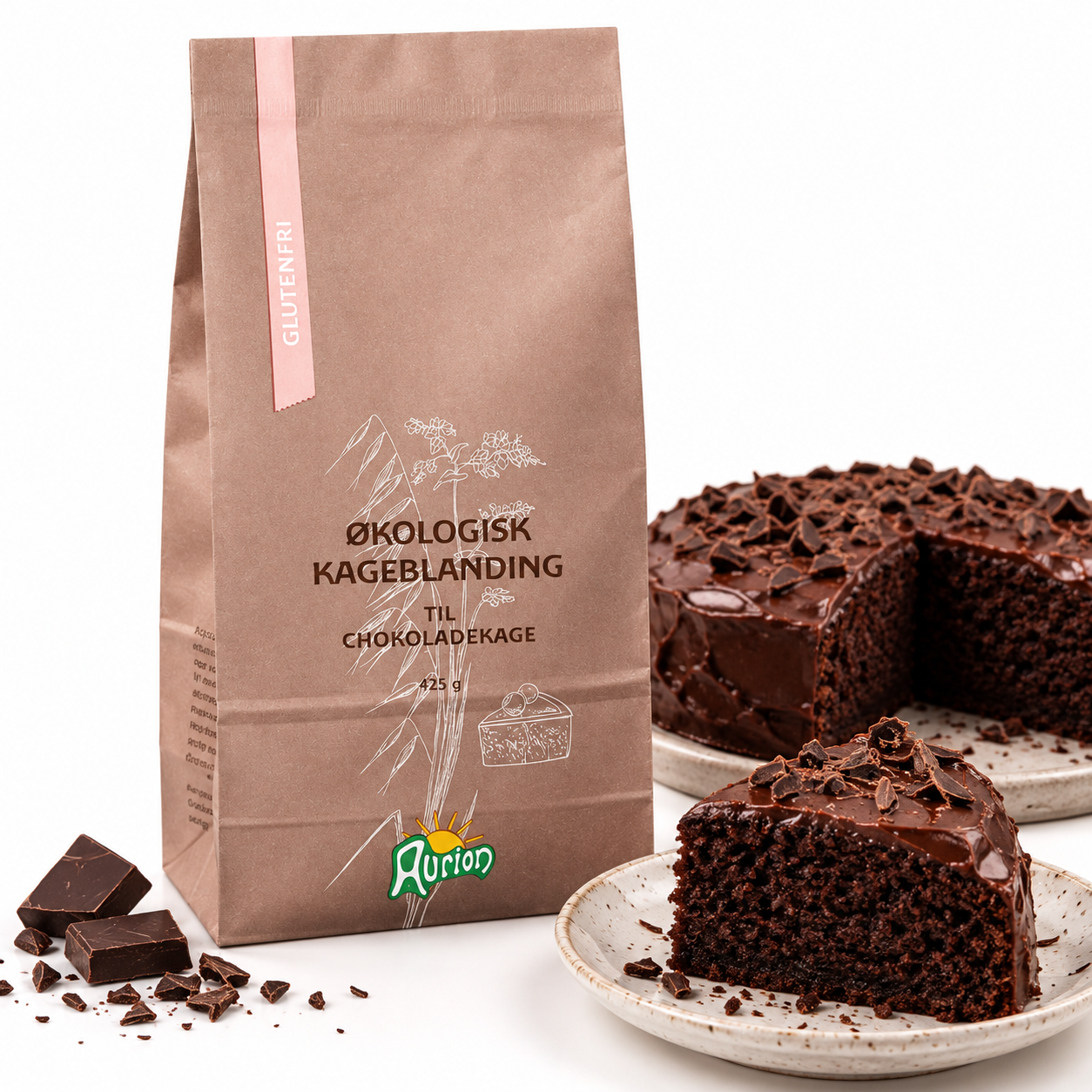 Chokoladekage melblanding - økologisk og glutenfri - Aurion