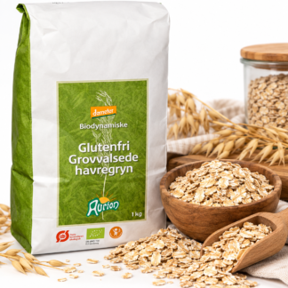 Grovvalsede havregryn - biodynamisk og glutenfri - Aurion