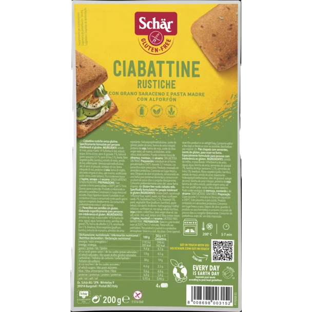 Glutenfri Rustik Ciabatta Schär – OBS bedst før 25.03.25