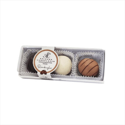 Glutenfri trøffel romkugler, 3 stk, Aalborg Chokoladen