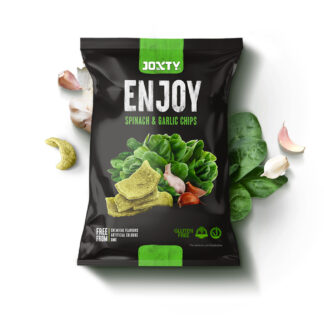 Glutenfri grøntsagschips med spinat og hvidløg
