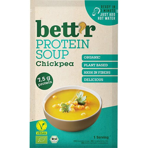 Proteinsuppe med kikærter, Ékologisk, glutenfri og vegansk