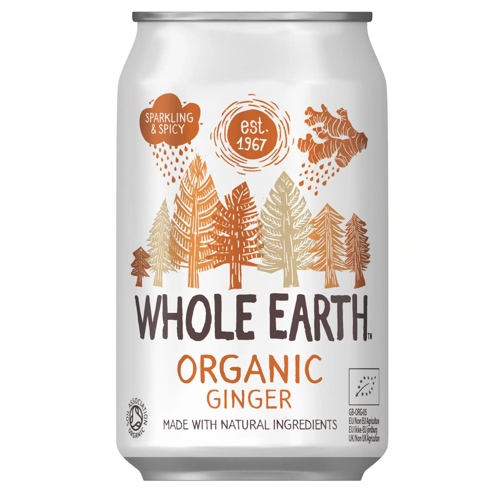 Ginger Soda i dåse Økologisk - 330 ml - Whole Earth