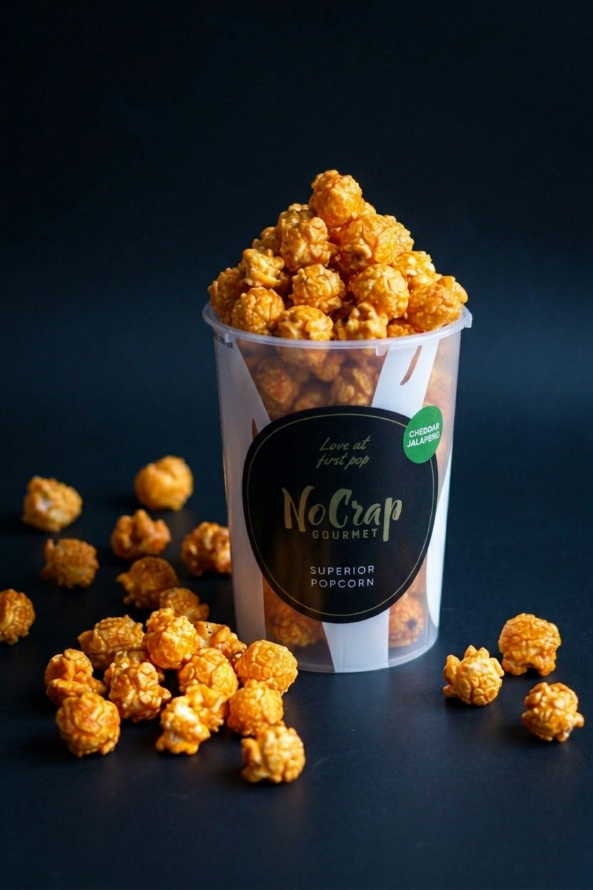 Popcorn med cheddar og jalapeño - NoCrap Gourmet