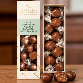 Saltkaramelkugler m/lys chokolade – Karamel Kompagniet Saltkaramelkugler m/lys chokolade - Karamel Kompagniet