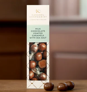 Flødekarameller med Læsø Sydesalt og lys chokolade - karamel kompagniet - glutenfri