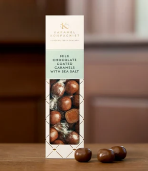 Flødekarameller – saltkarameller – Karamel Kompagniet Flødekarameller med Læsø Sydesalt og lys chokolade - karamel kompagniet - glutenfri
