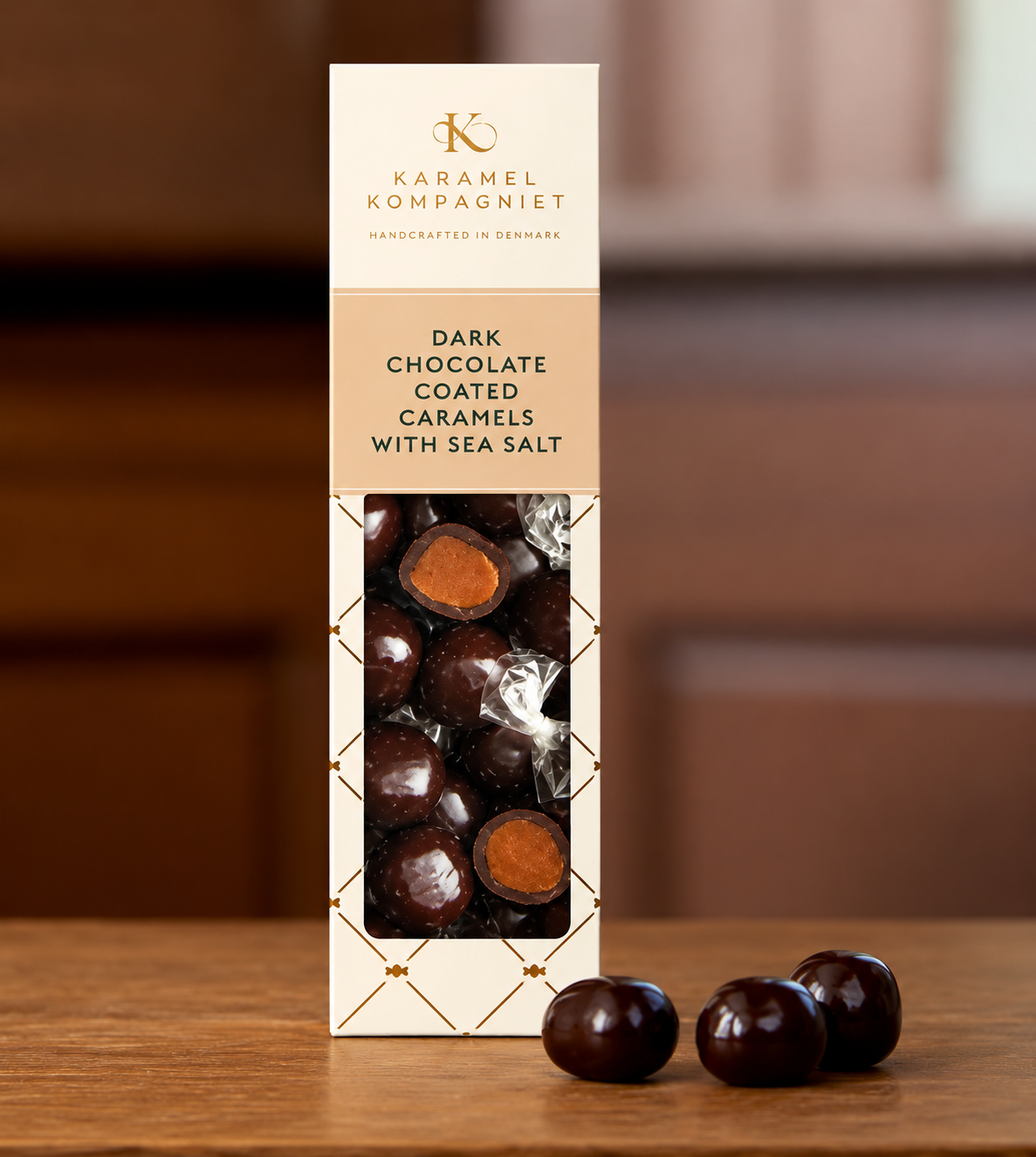 Saltkaramelkugler m/mørk chokolade - Karamel Kompagniet