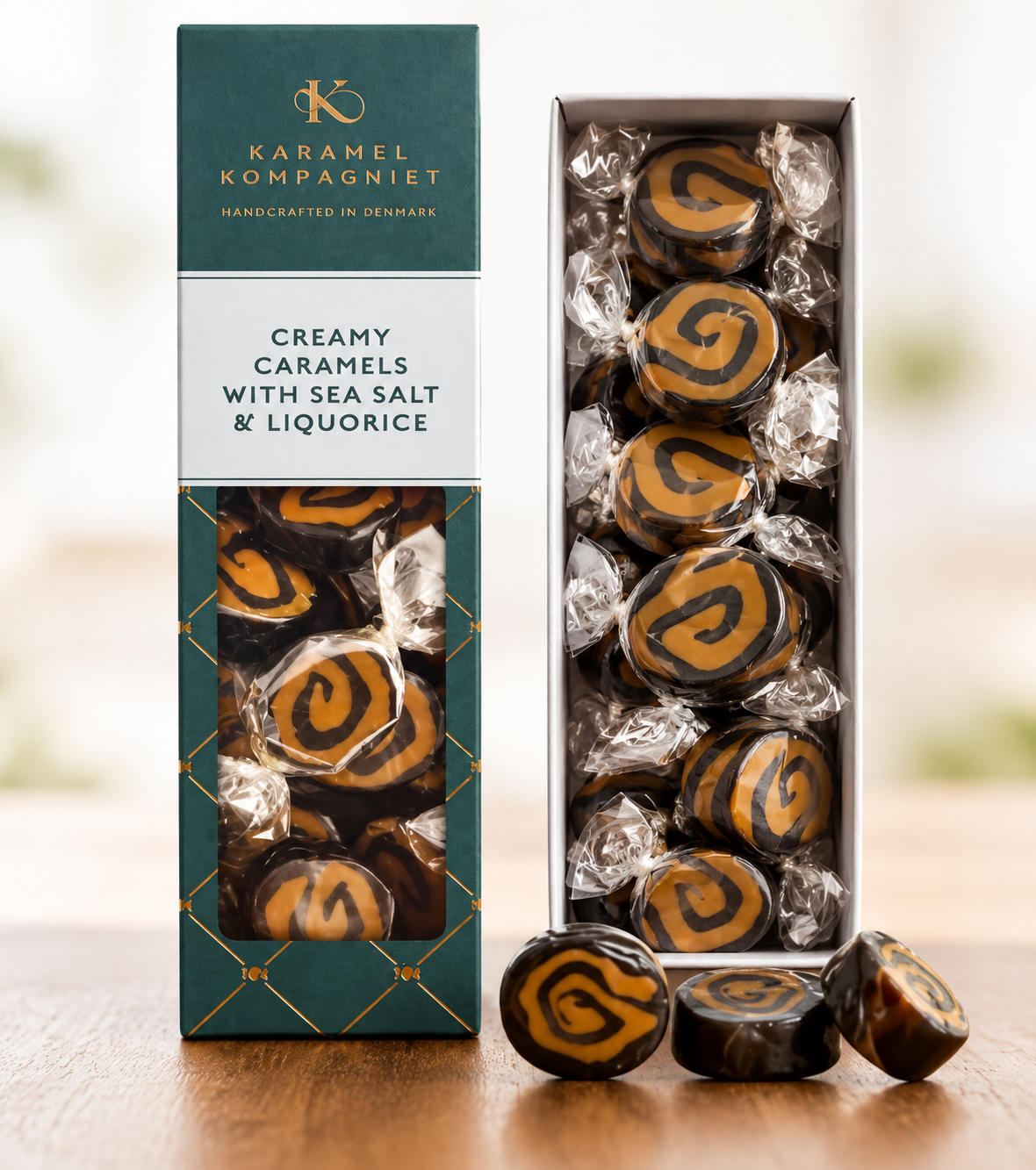 Flødekaramel med havsalt og lakrids - Karamel Kompagniet