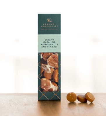 Flødekarameller med havsalt og peanuts – karamel kompagniet – glutenfri Flødekarameller med Læsø Sydesalt og peanuts - karamel kompagniet